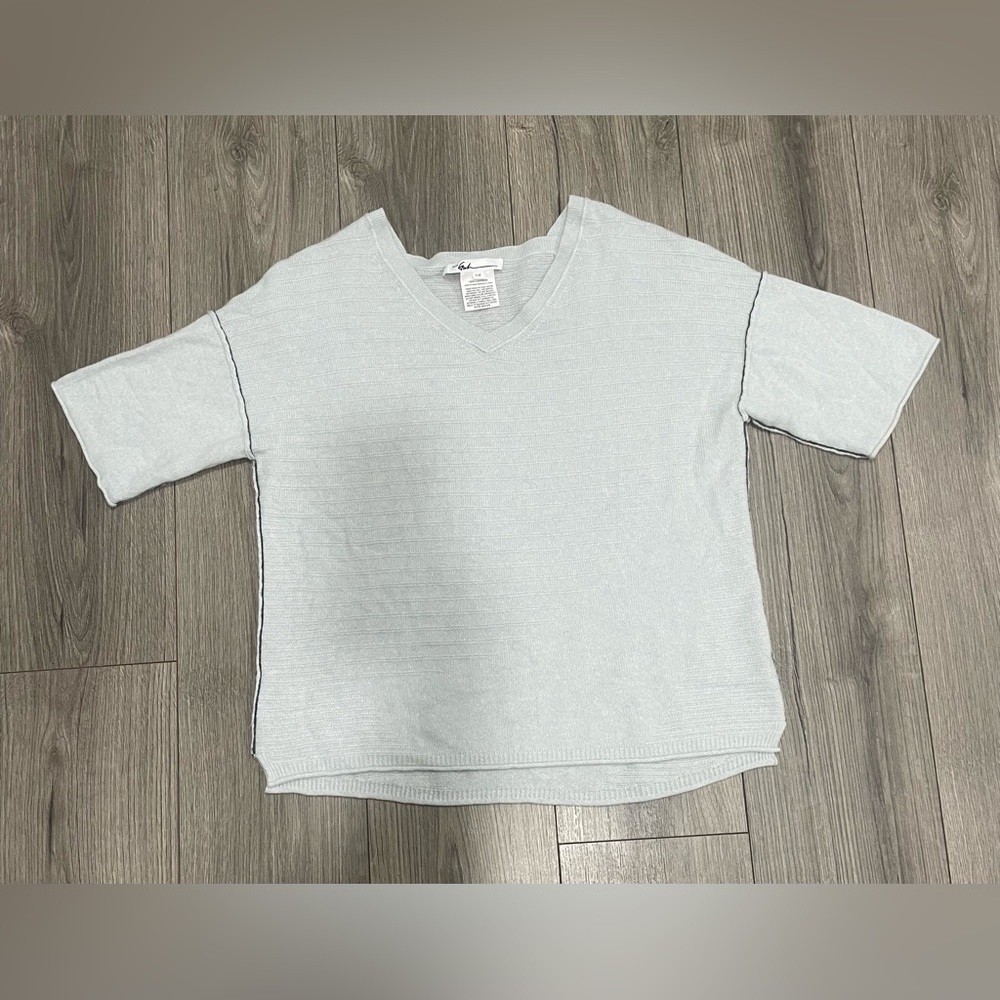 Paychi Guh 100% Cashmere Half Sleeve V-Neck Sz S/M